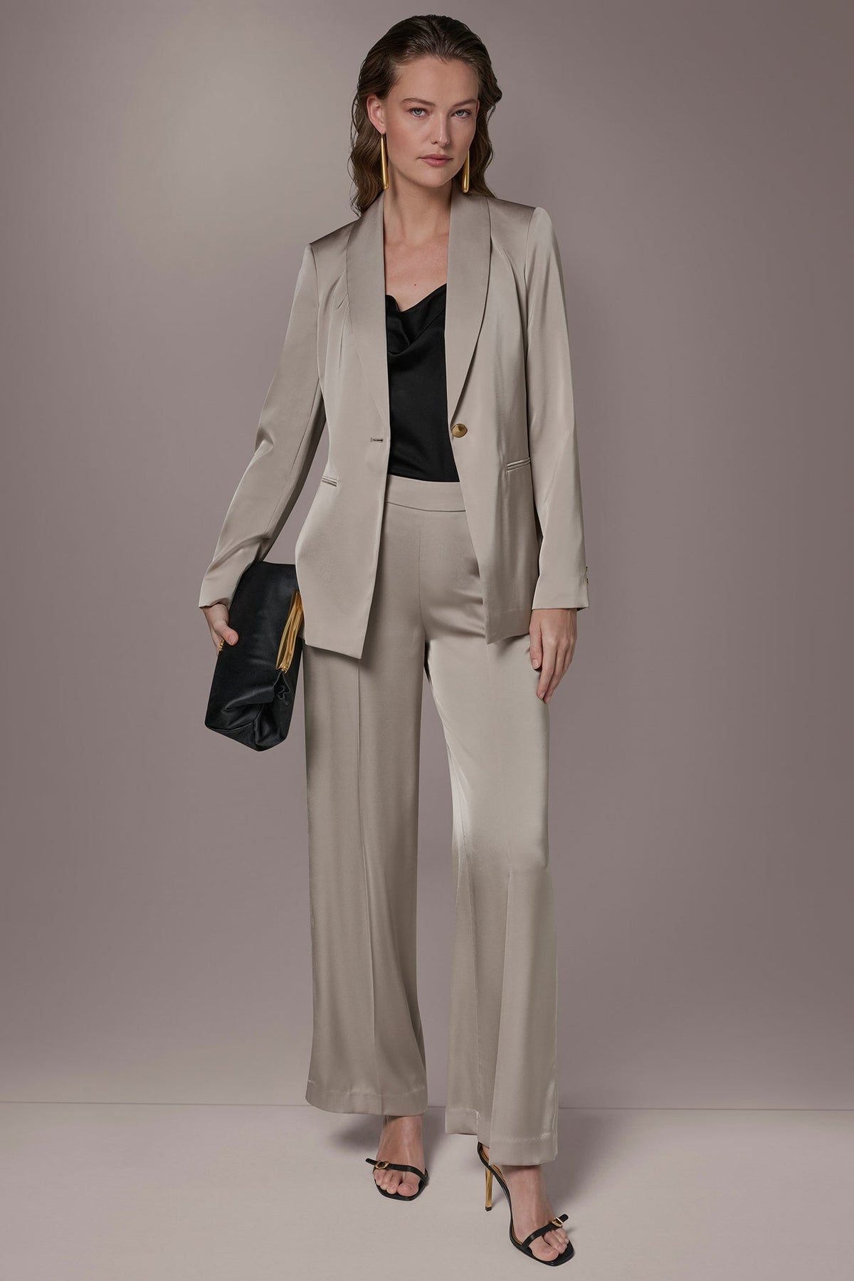 SATIN ONE-BUTTON SUIT BLAZER - Turin