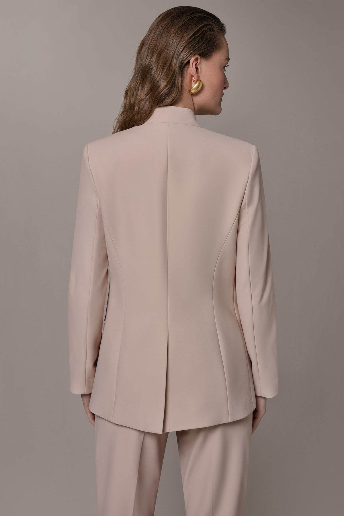 BUTTON SLEEVE SUIT BLAZER - Snow Petal