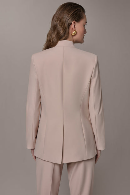 BUTTON SLEEVE SUIT BLAZER - Snow Petal