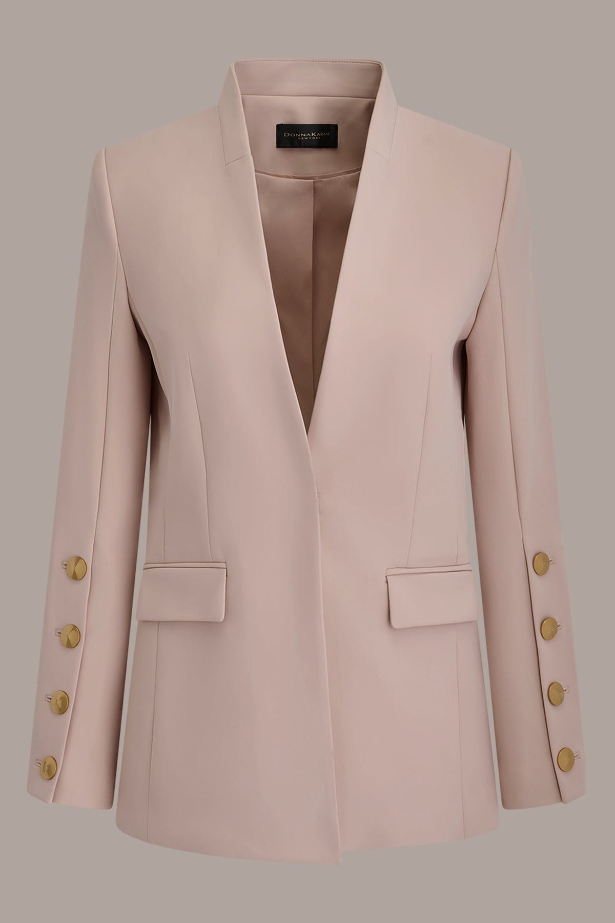BUTTON SLEEVE SUIT BLAZER - Snow Petal