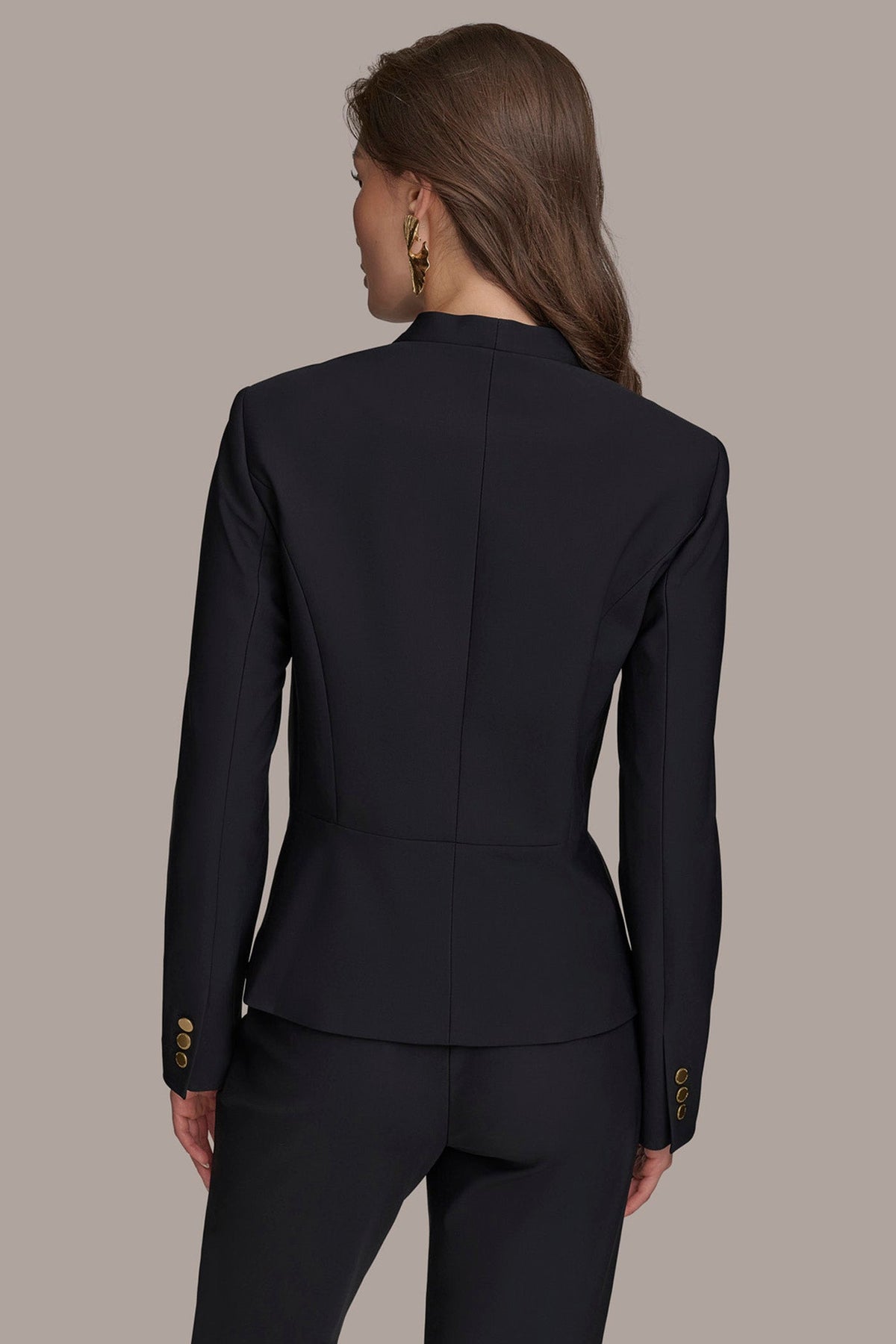 WRAP JACKET WITH BAR HARDWARE CLOSURE - Black
