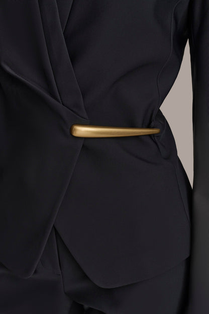 WRAP JACKET WITH BAR HARDWARE CLOSURE - Black