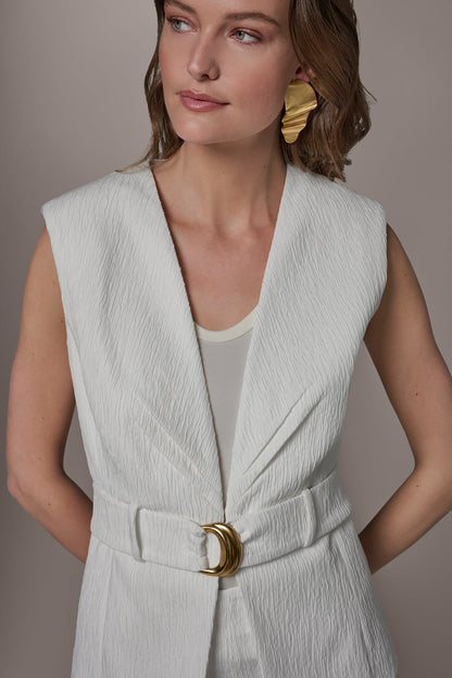 EXTENDED SHOULDER VEST - Cream