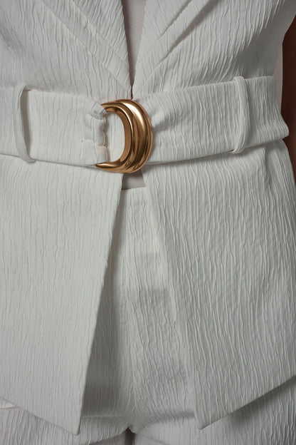 EXTENDED SHOULDER VEST - Cream