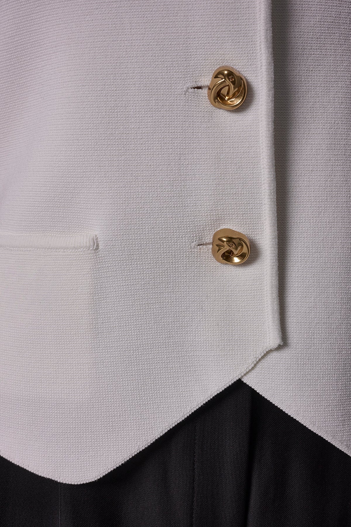 CROPPED SWEATER SUIT VEST - Cream