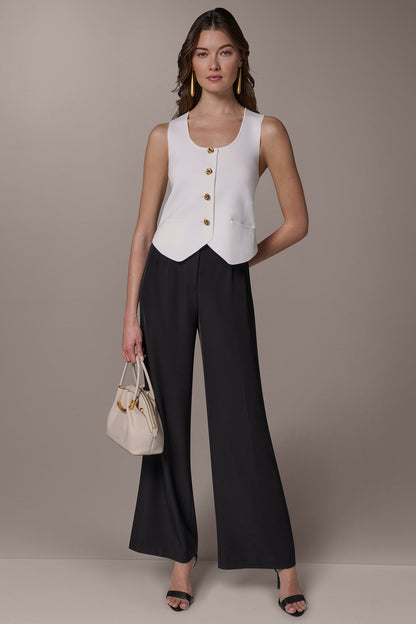 CROPPED SWEATER SUIT VEST - Cream