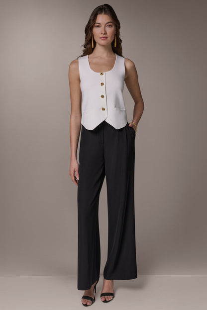 CROPPED SWEATER SUIT VEST - Cream