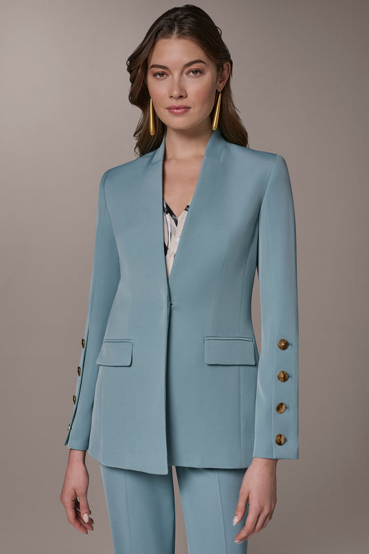 BUTTON SLEEVE SUIT BLAZER - Waterlily