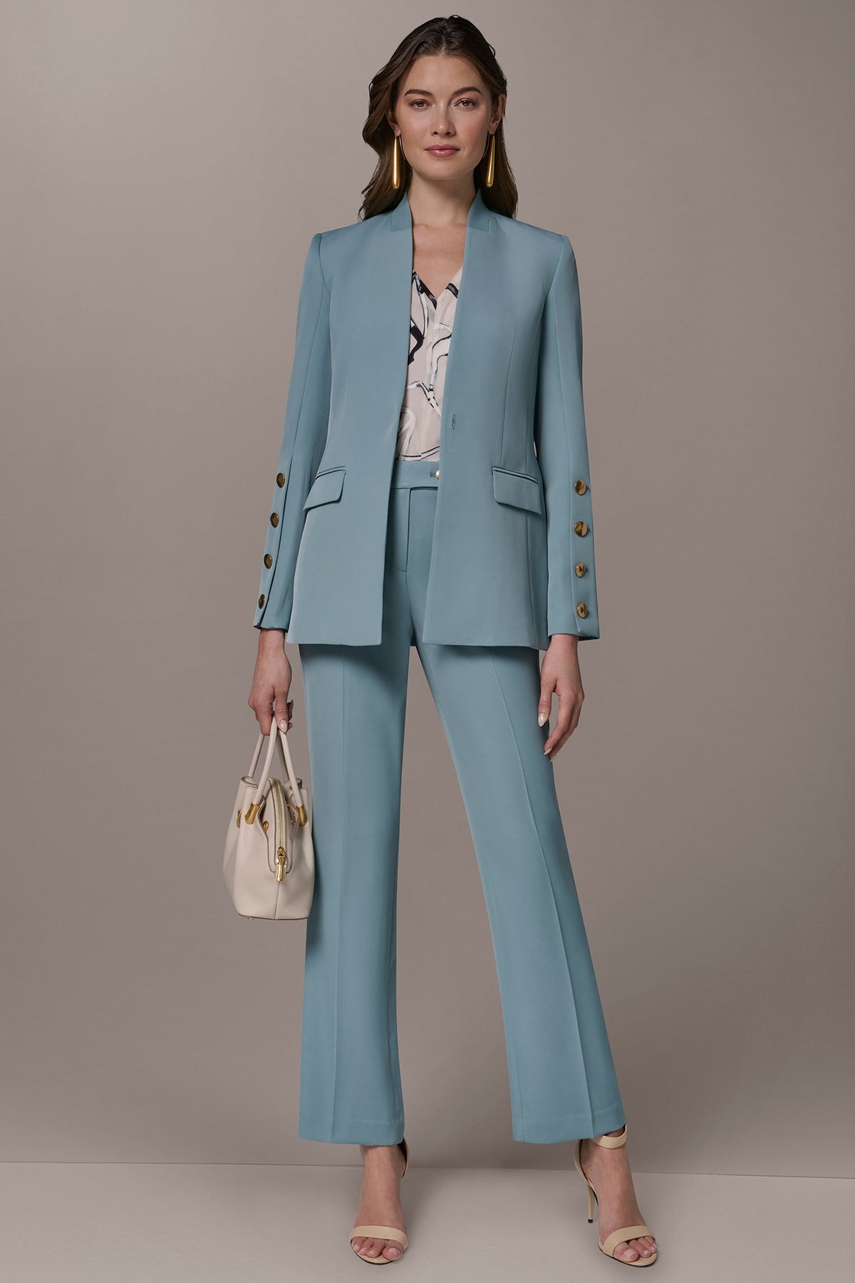 BUTTON SLEEVE SUIT BLAZER - Waterlily