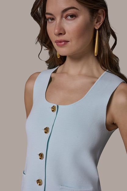 CROPPED SWEATER SUIT VEST - Skylight