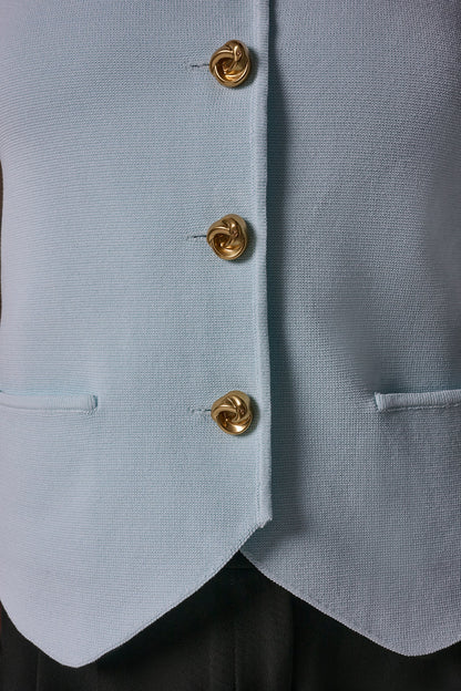 CROPPED SWEATER SUIT VEST - Skylight