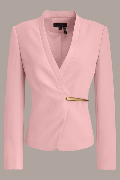 BAR-EMBELLISHED WRAP BLAZER - Pink