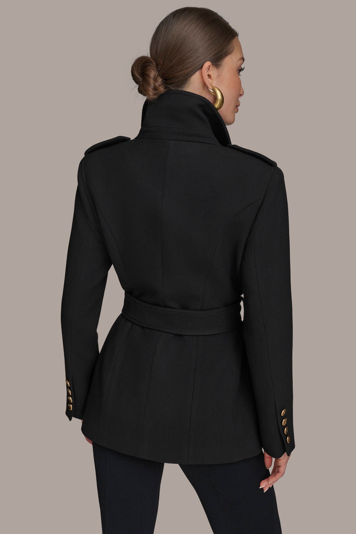 BELTED MILITARY BLAZER - Black