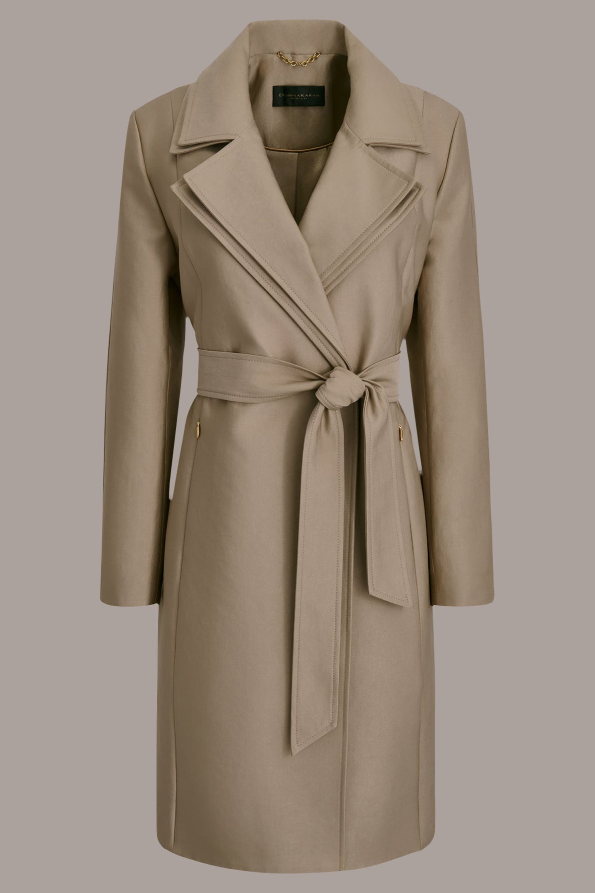 DOUBLE COLLAR TRENCH - KHAKI