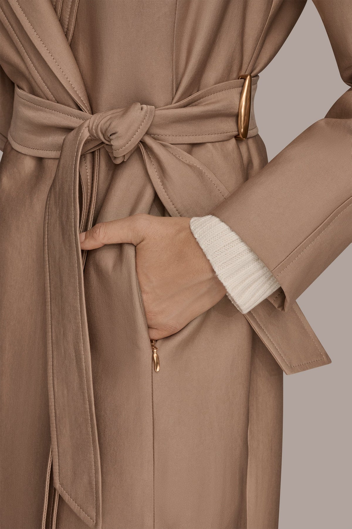 DOUBLE COLLAR TRENCH - KHAKI