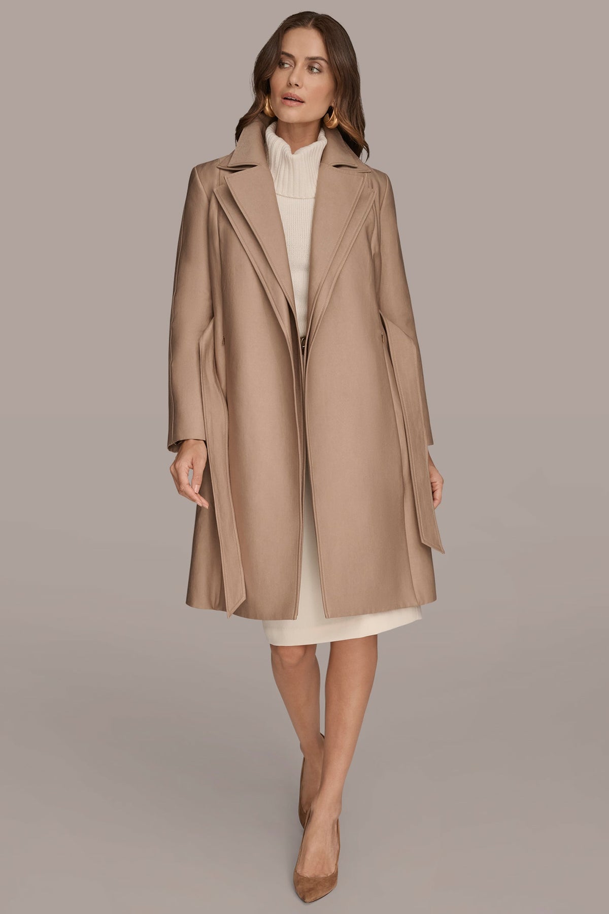 DOUBLE COLLAR TRENCH - KHAKI