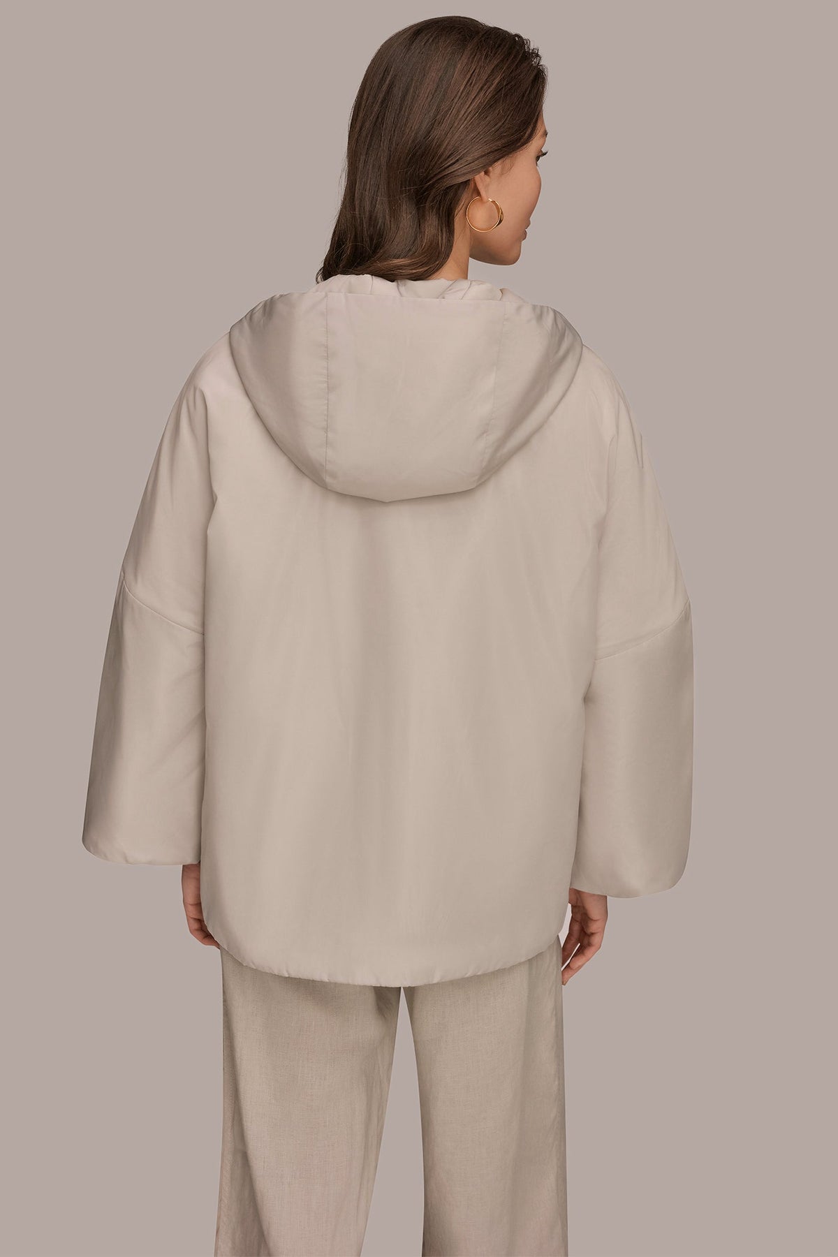 HOODED LIGHT QUILT JACKET - Tuscan Grey