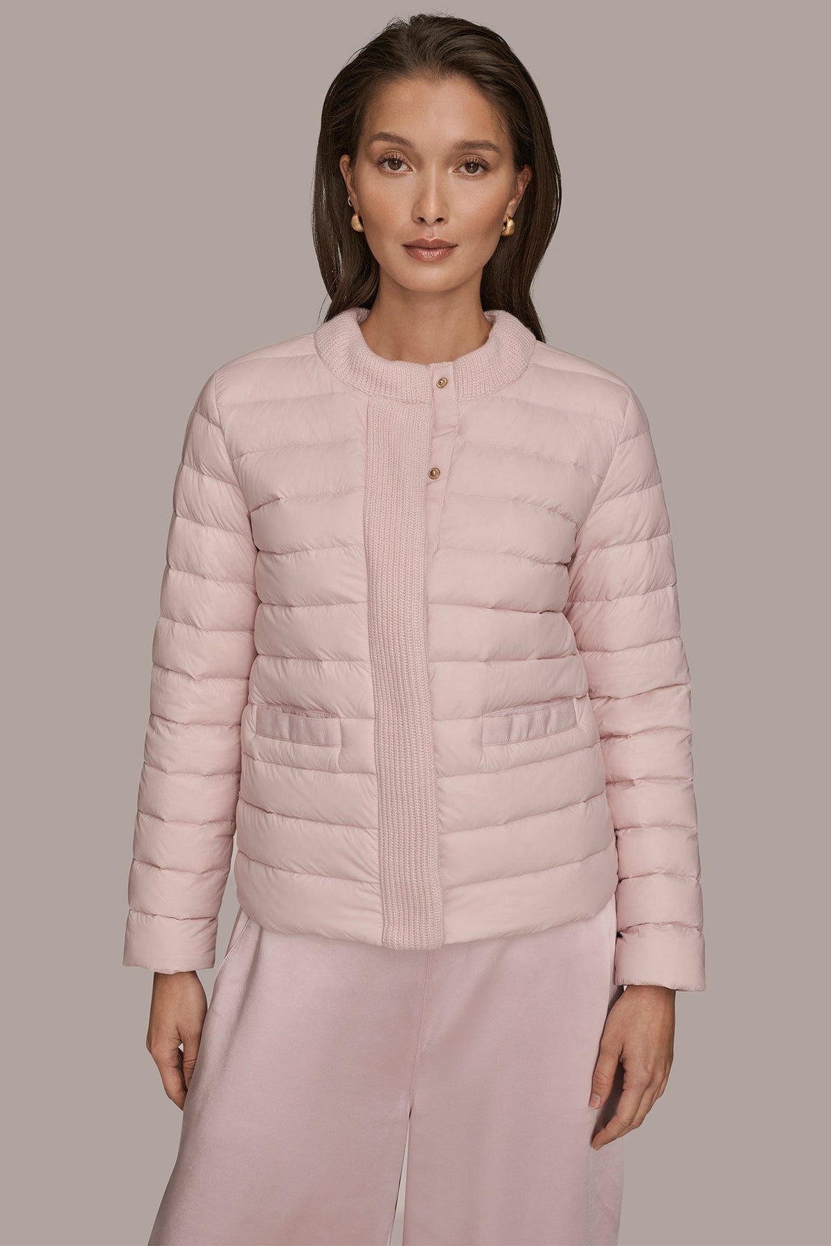 DOWN PUFFER JACKET - PINK WISTERIA