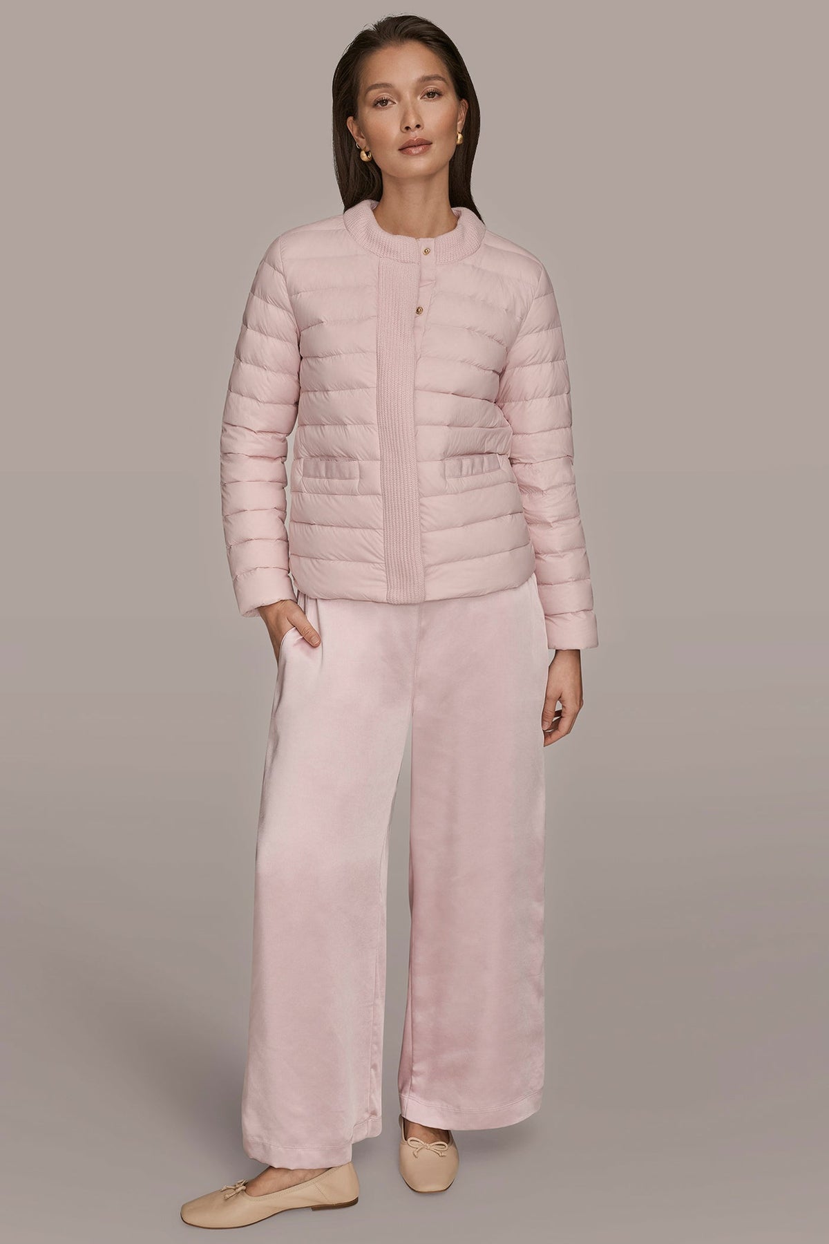 DOWN PUFFER JACKET - PINK WISTERIA