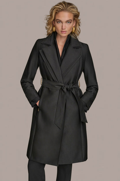DOUBLE COLLAR TRENCH - Black