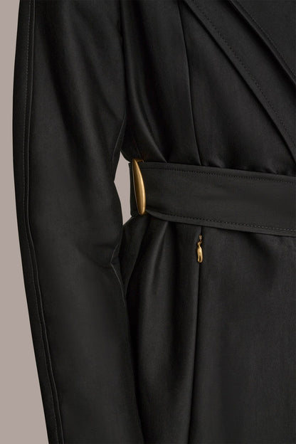 DOUBLE COLLAR TRENCH - Black
