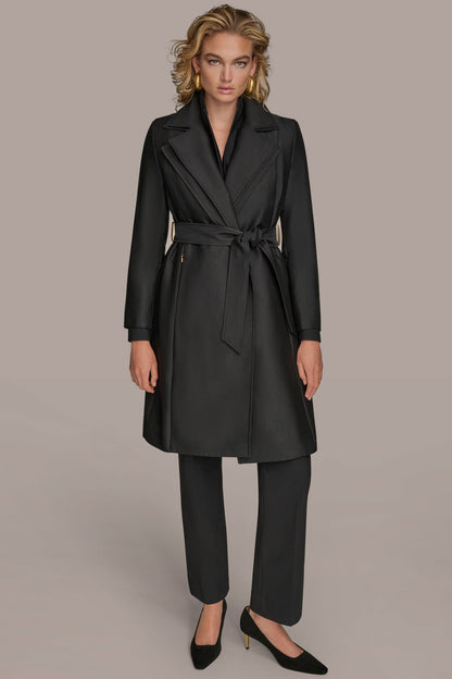 DOUBLE COLLAR TRENCH - Black