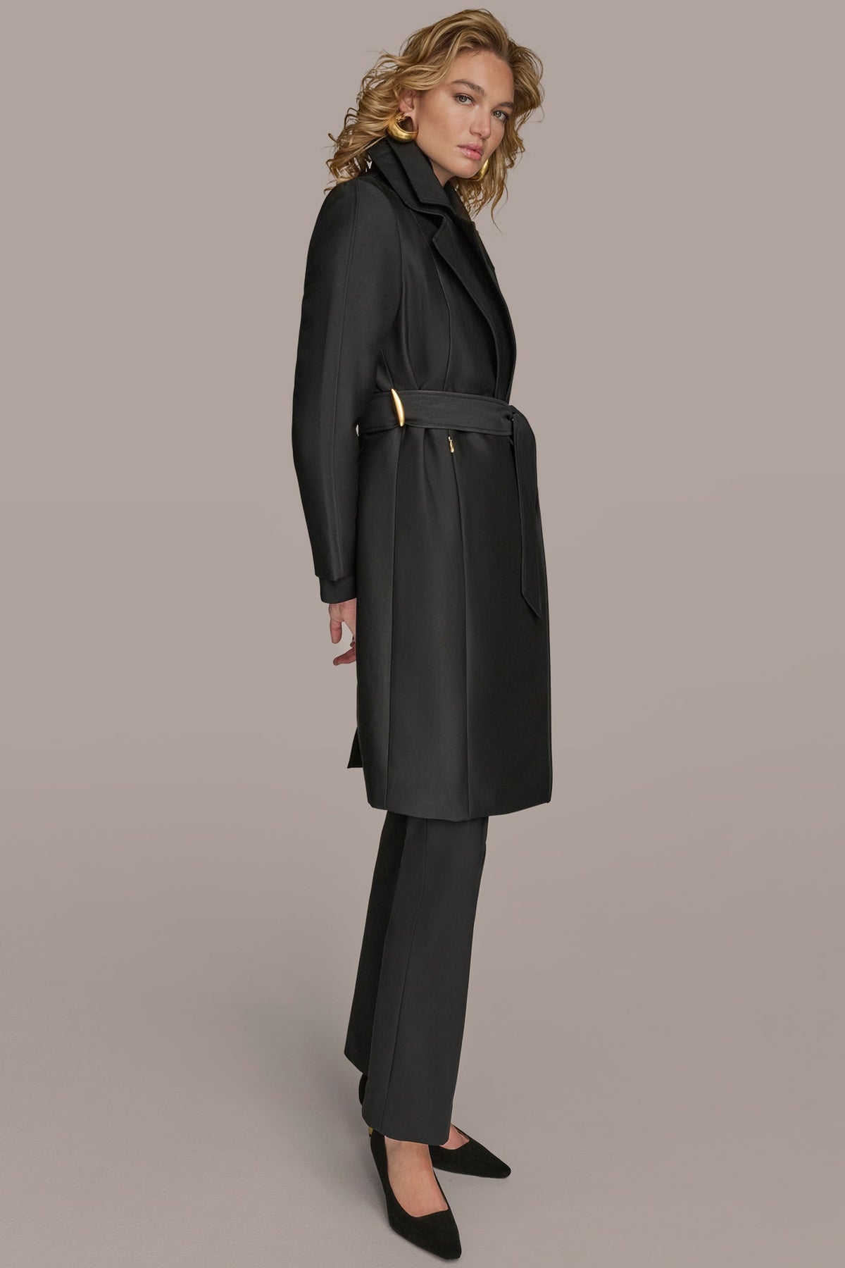 DOUBLE COLLAR TRENCH - Black