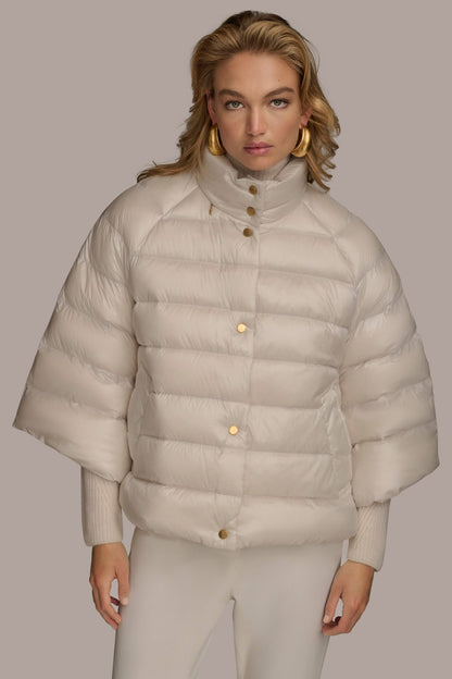 PUFFER CAPE - WHITE SAND