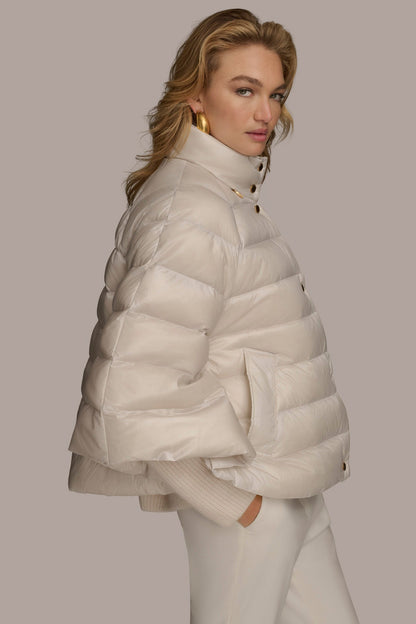 PUFFER CAPE - WHITE SAND