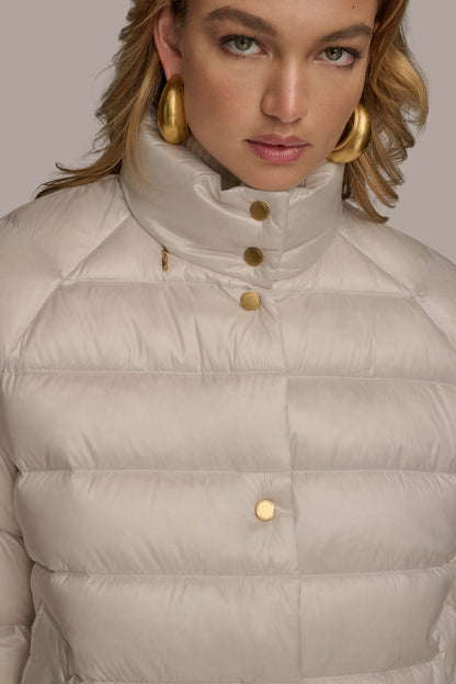 PUFFER CAPE - WHITE SAND