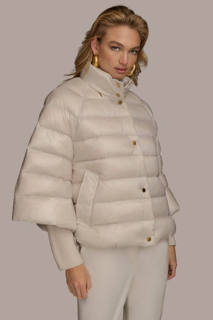 PUFFER CAPE - WHITE SAND