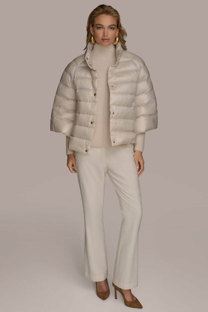 PUFFER CAPE - WHITE SAND