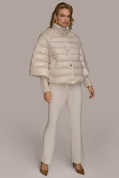 PUFFER CAPE - WHITE SAND
