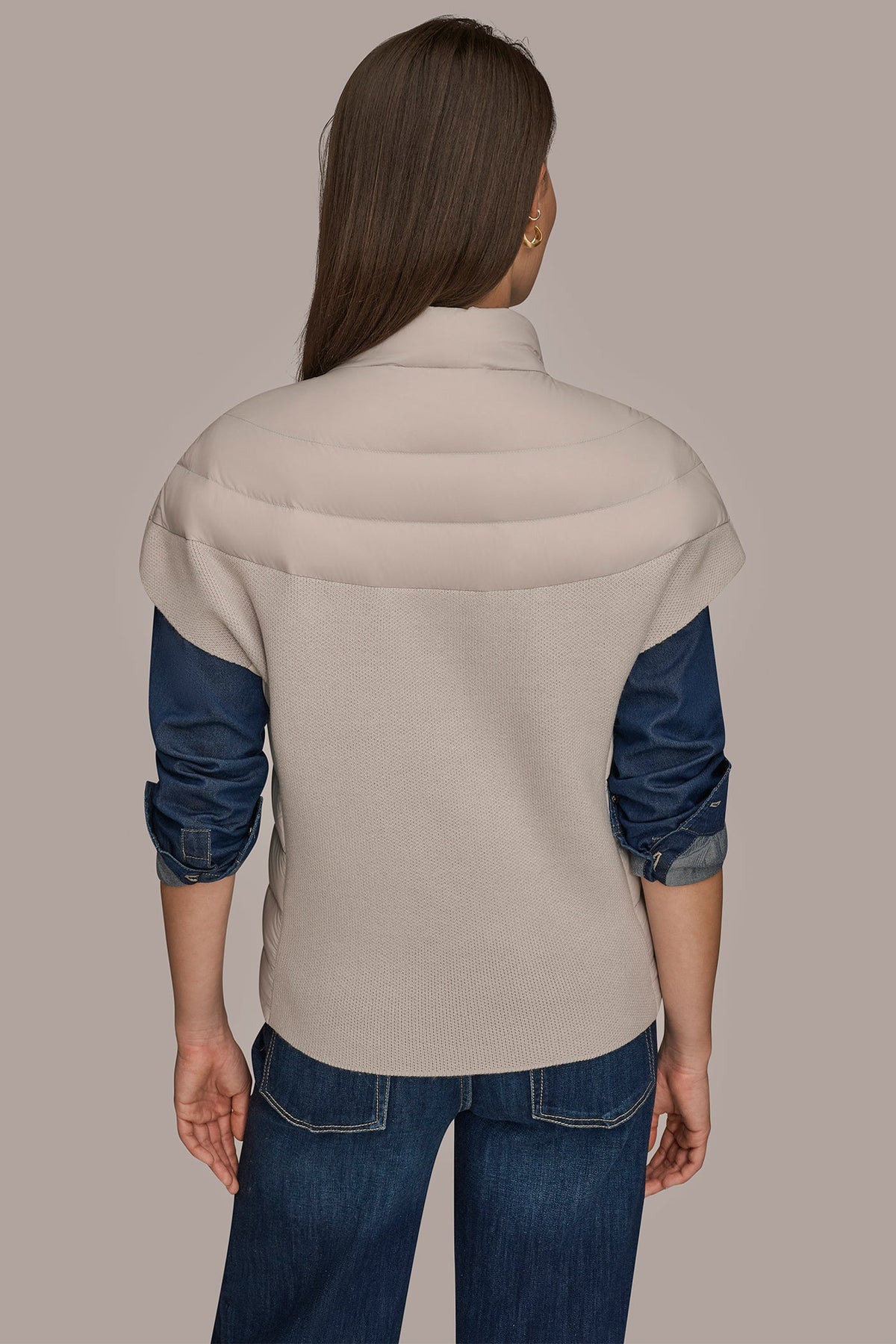 CAP SLEEVE PUFFER VEST - VAPOR