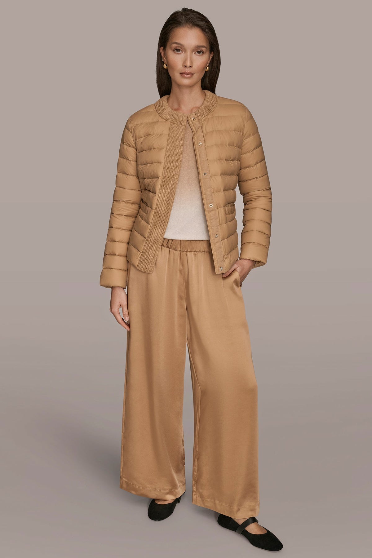 DOWN PUFFER JACKET - FAWN