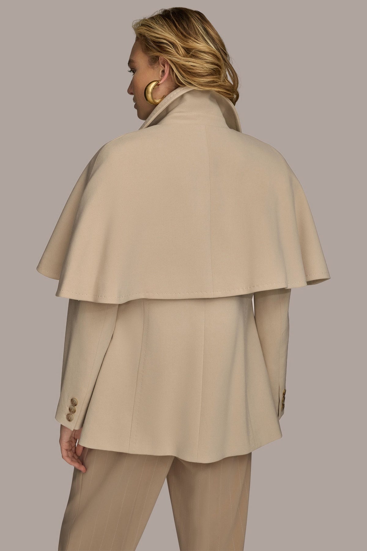 WATER REPELLENT CREPE CAPELET - Ivory