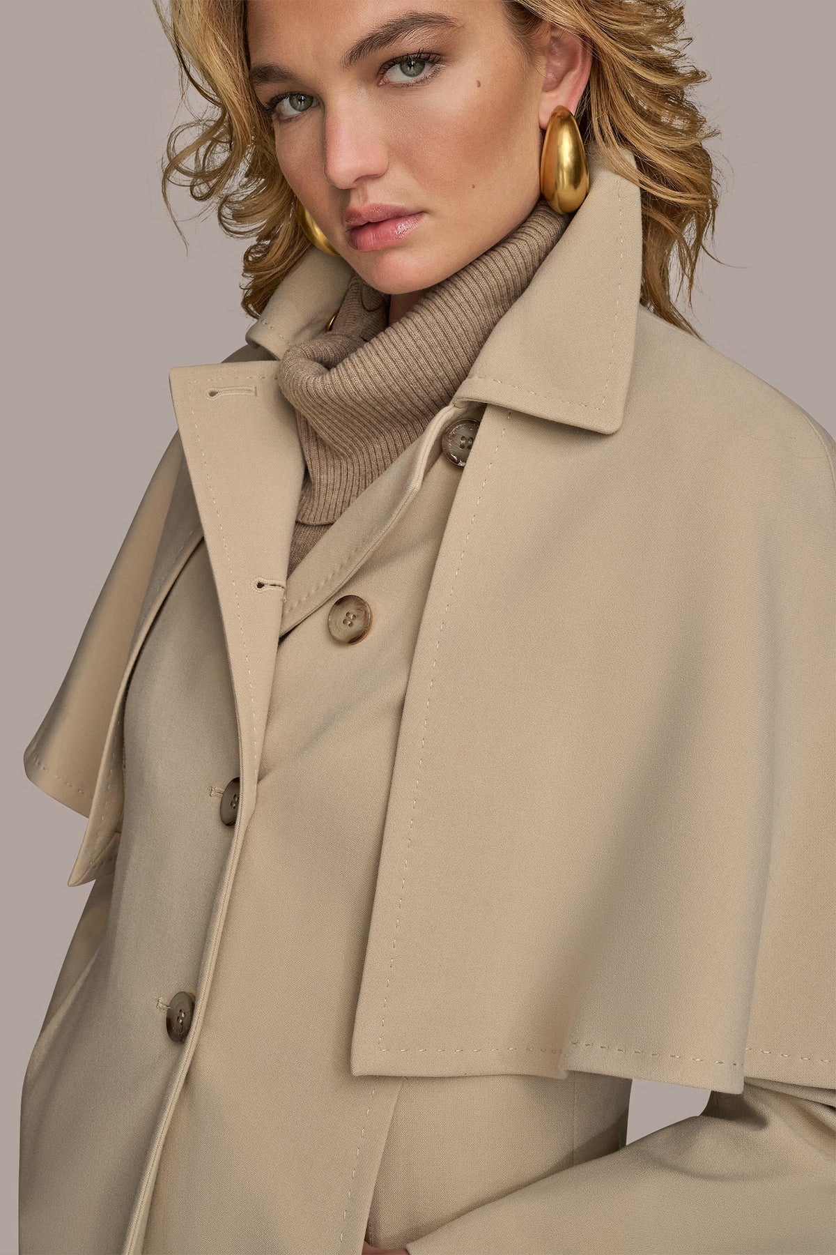 WATER REPELLENT CREPE CAPELET - Ivory