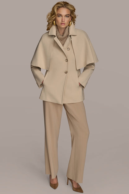 WATER REPELLENT CREPE CAPELET - Ivory