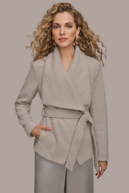 TIE-FRONT WRAP JACKET - VAPOR