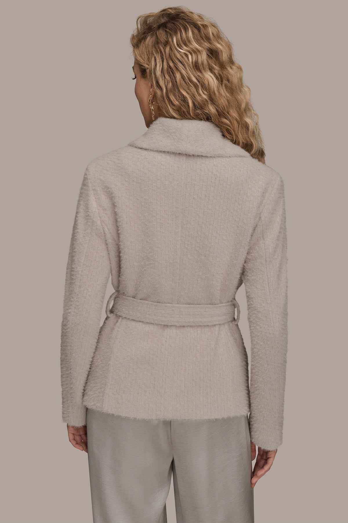 TIE-FRONT WRAP JACKET - VAPOR