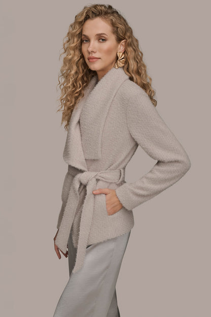 TIE-FRONT WRAP JACKET - VAPOR