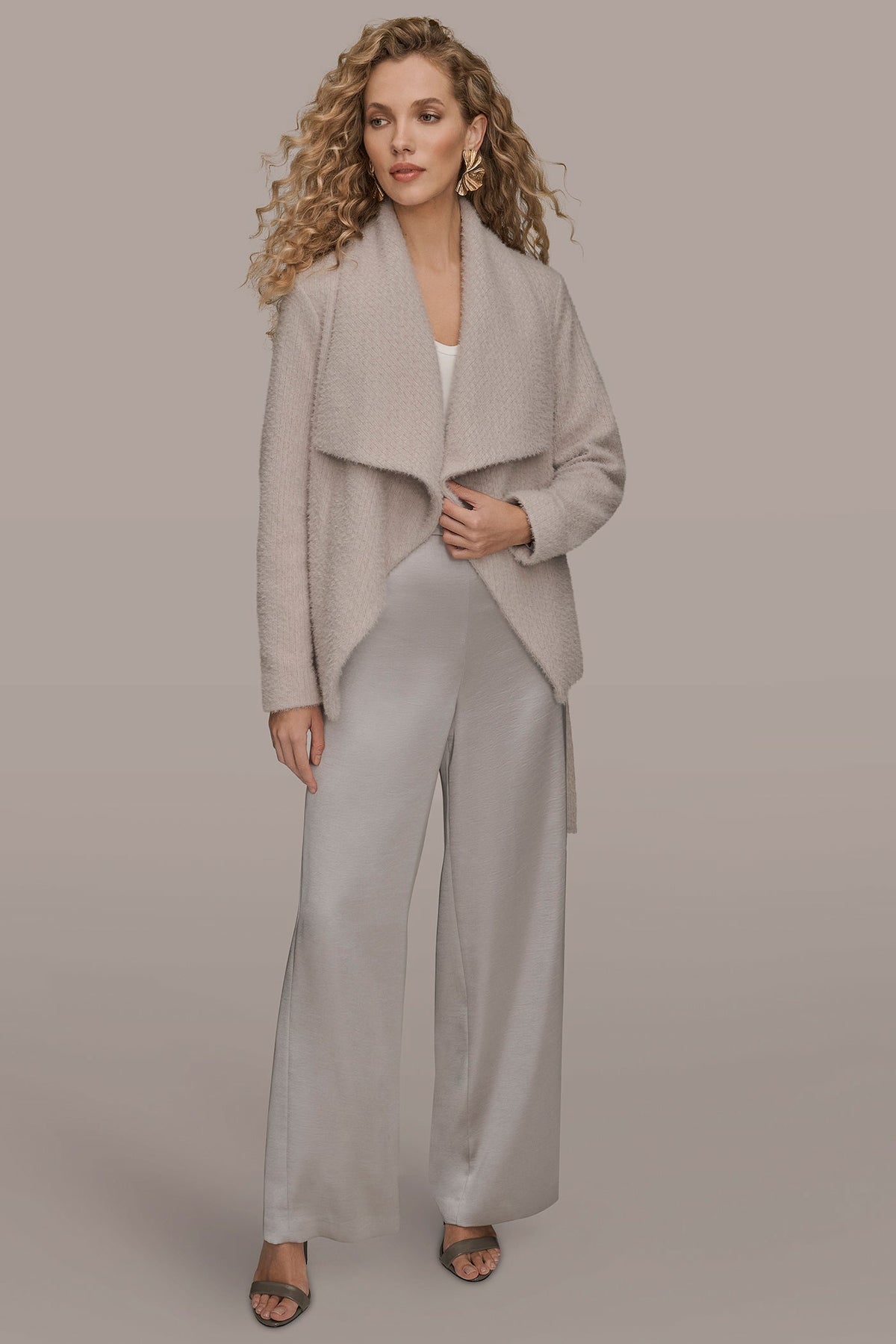 TIE-FRONT WRAP JACKET - VAPOR