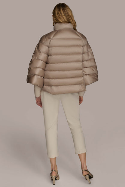 PUFFER CAPE - LATTE