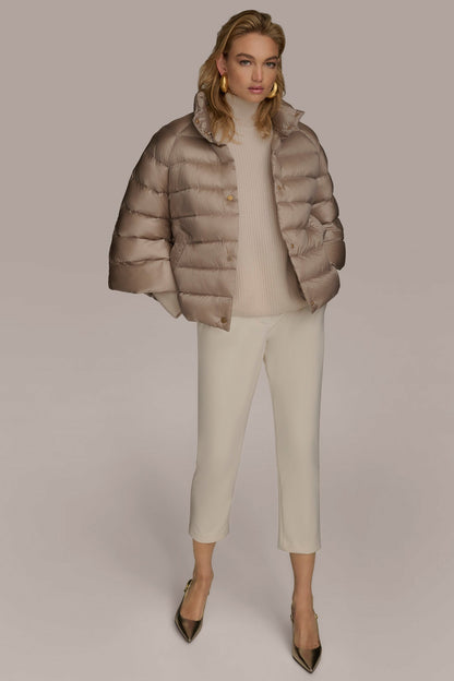 PUFFER CAPE - LATTE