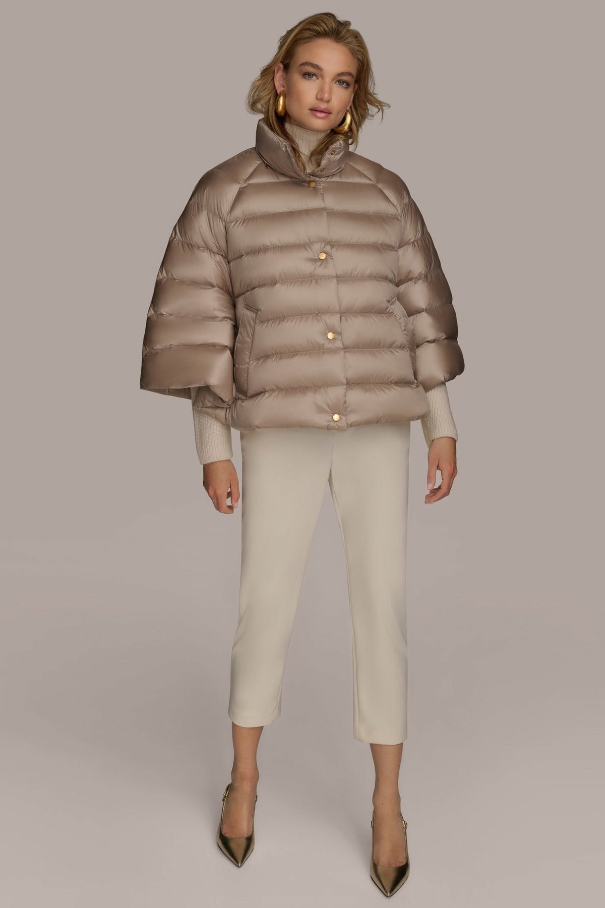 PUFFER CAPE - LATTE