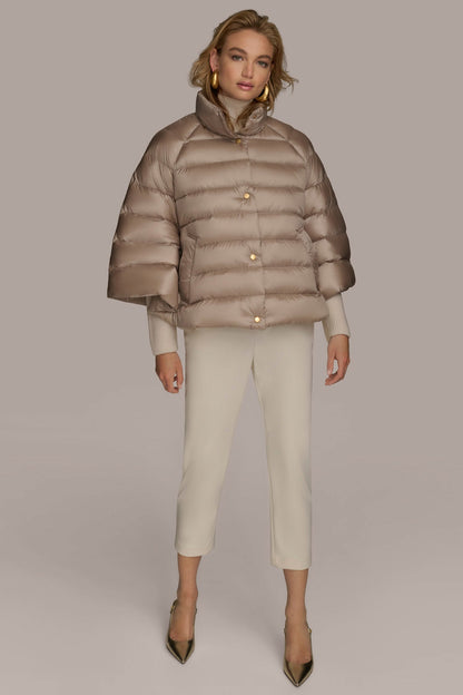 PUFFER CAPE - LATTE