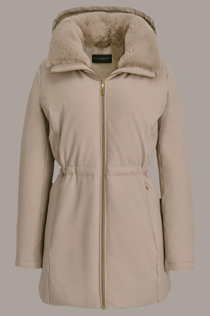 FAUX FUR LINED PUFFER - Barley