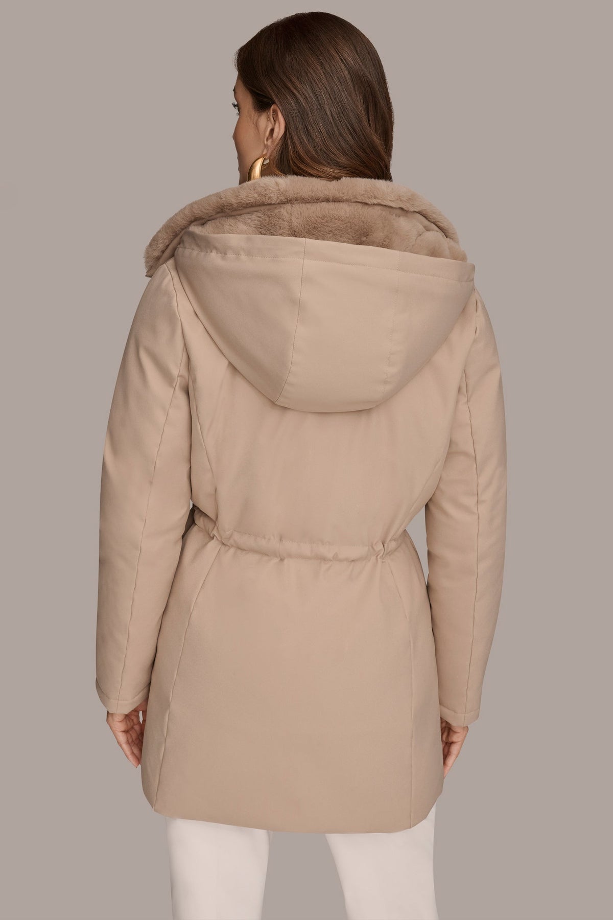 FAUX FUR LINED PUFFER - Barley