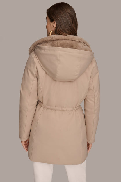 FAUX FUR LINED PUFFER - Barley