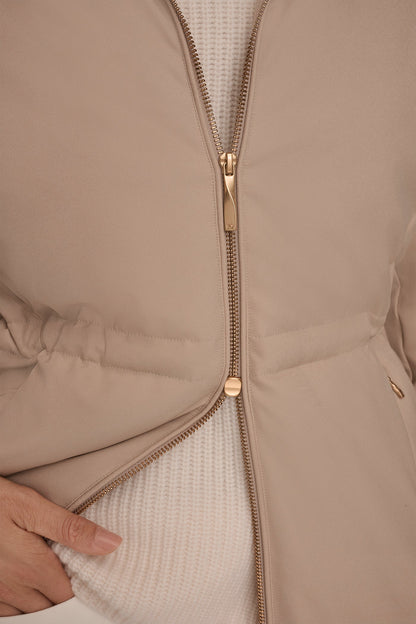 FAUX FUR LINED PUFFER - Barley